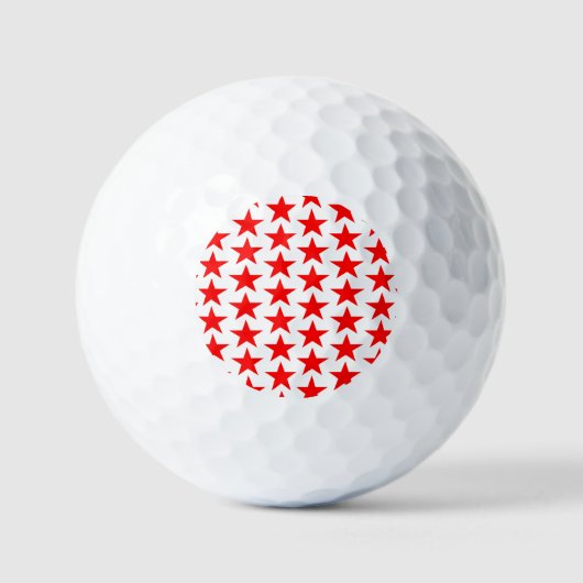 Little Red Stars Pattern Golfballen (Voorkant)