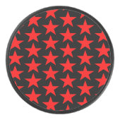 Little Red Stars Pattern Hockey Puck (Voorkant)