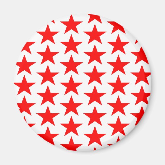 Little Red Stars Pattern Magneet (Voorkant)