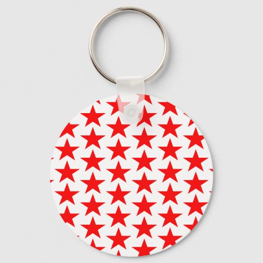 Little Red Stars Pattern Sleutelhanger (Voorkant)