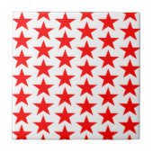Little Red Stars Pattern Tegeltje (Voorkant)
