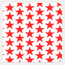 Little Red Stars Pattern Vierkante Sticker