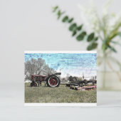 Little Red Tractor Briefkaart (Staand voorkant)