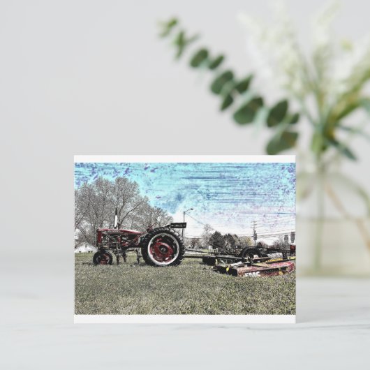 Little Red Tractor Briefkaart (Staand voorkant)