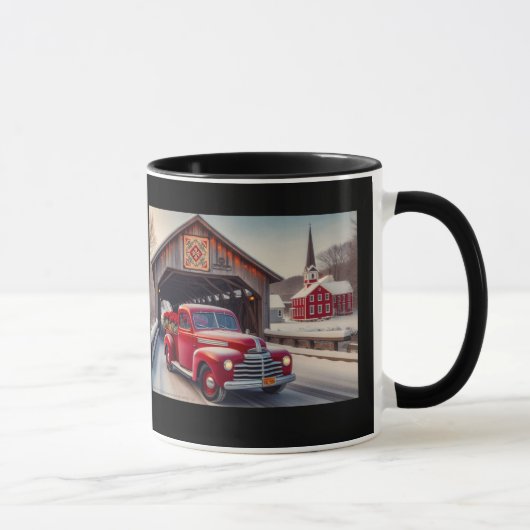 Little Red Truck AI artwork koffie mok (Rechts)