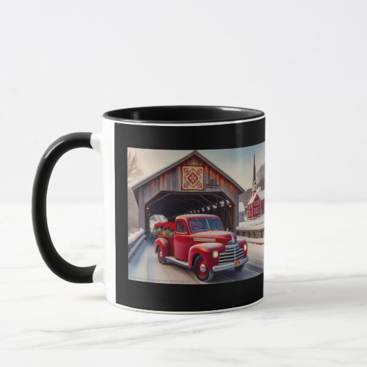 Little Red Truck AI artwork koffie mok (Links)