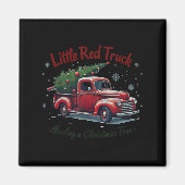 Little Red Truck Hauling A Christmas Tree Family M Magneet (Voorkant)
