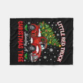 Little Red Truck Hauling A Christmas Tree  Fleece Deken (Voorkant (Horizontaal))