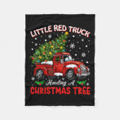 Little Red Truck Hauling A Christmas Tree  Fleece Deken (Voorkant)