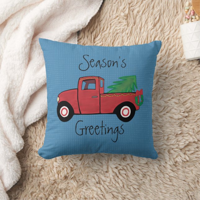 Little Red Truck kerst Kussen (Deken)