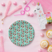 Little Red Truck KerstTree Patroon Green Papieren Bordje (Feest)