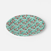 Little Red Truck KerstTree Patroon Green Papieren Bordje (Gekanteld)