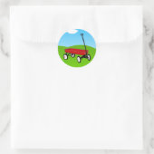 Little Red Wagon Ronde Sticker (Tas)