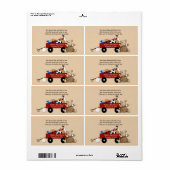 Little Red Wagon Teddy Bear Label Sticker - Groot (Full Sheet)