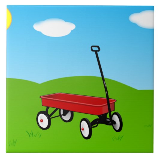 Little Red Wagon Tegeltje (Voorkant)