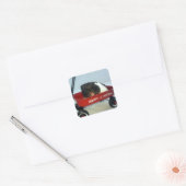 Little Red Wagon Vierkante Sticker (Envelop)
