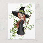 Little Redhaire Witch met Green Vines Design Briefkaart (Voorkant)
