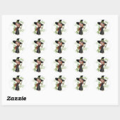 Little Redhaire Witch met Green Vines Design Ronde Sticker (Vel)