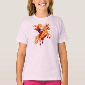 Little Redhead Girl Riding Pony Horse T-shirt (Voorkant)