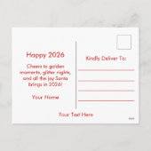 Little reindeer in a Santa hat  Feestdagenkaart (Achterkant)