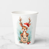 Little reindeer in a Santa hat Papieren Bekers (Achterkant)