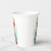 Little reindeer in a Santa hat Papieren Bekers (Rechts)