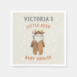 Little Reindeer KerstWinter Baby shower Invit Servet
