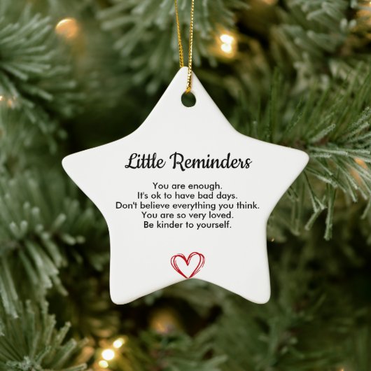 Little Reminders, Mental Health Gift, Positive Keramisch Ornament (Boom)
