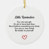 Little Reminders, Mental Health Gift, Positive Keramisch Ornament (Voorkant)