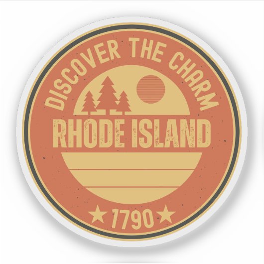 Little Rhody Souvenir - RI State Gift Sticker (Voorkant)