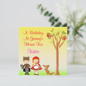 Little Riding Hood Birthday Celebration Kaart (Staand voorkant)