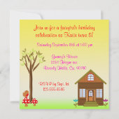 Little Riding Hood Birthday Celebration Kaart (Achterkant)