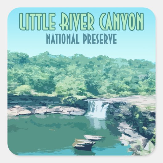 Little River Canyon National Preserve Alabama Vierkante Sticker (Voorkant)
