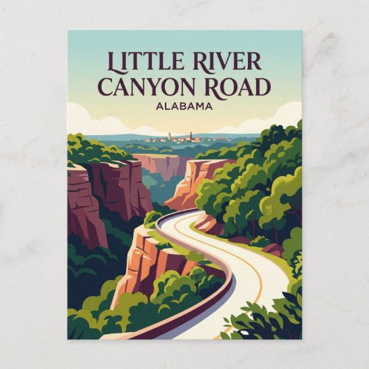 Little River Canyon Road Alabama Briefkaart (Voorkant)