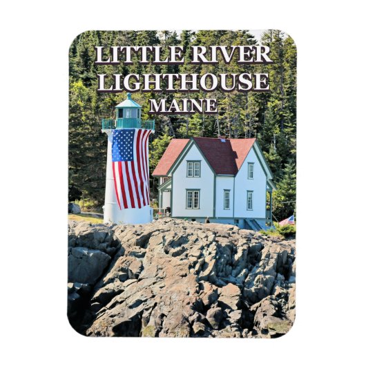 Little River Lighthouse, Cutler Maine Photo Magnet Magneet (Verticaal)