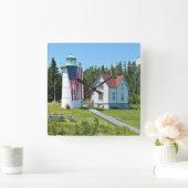 Little River Lighthouse, Maine Clock Vierkante Klok (Huis)