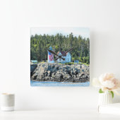 Little River Lighthouse, Maine Clock Vierkante Klok (Huis)