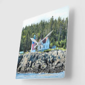 Little River Lighthouse, Maine Clock Vierkante Klok (Hoek)