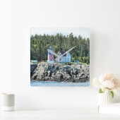 Little River Lighthouse, Maine Clock Vierkante Klok (Huis)