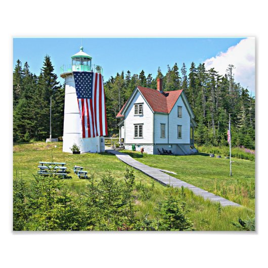 Little River Lighthouse, Maine foto Foto Afdruk (Voorkant)
