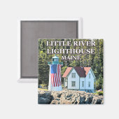 Little River Lighthouse, Maine Magnet (Voorkant / Achterkant)