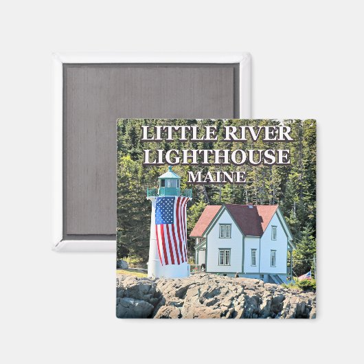 Little River Lighthouse, Maine Magnet (Voorkant / Achterkant)