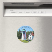 Little River Lighthouse, Maine Round Magnet (Insitu (Vaatwasser))