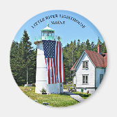 Little River Lighthouse, Maine Round Magnet (Voorkant)