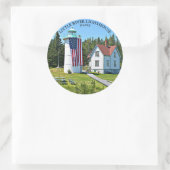Little River Lighthouse, Maine Round Sticker (Tas)