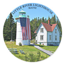 Little River Lighthouse, Maine Round Sticker