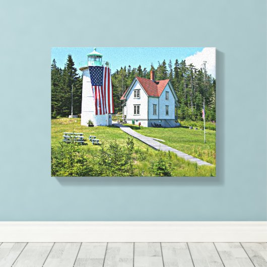 Little River Lighthouse, Maine Wrapped Canvas (Insitu (Houten vloer))