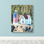Little River Lighthouse, Maine Wrapped Canvas (Insitu (Houten vloer))