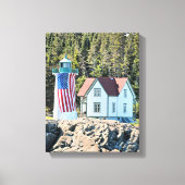 Little River Lighthouse, Maine Wrapped Canvas (Voorkant)