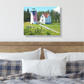 Little River Lighthouse, Maine Wrapped Canvas Afdruk (Insitu (Slaapkamer))